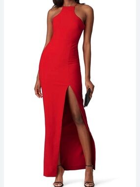 Likely Pavlina Gown Halter Maxi Dress, Size 8, Color Scarlet